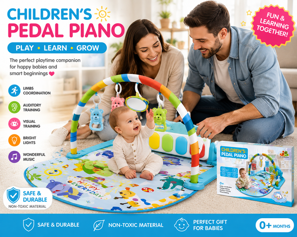 👉 Baby Musical Play Gym & Pedal Piano – Fun Learning Activity Mat