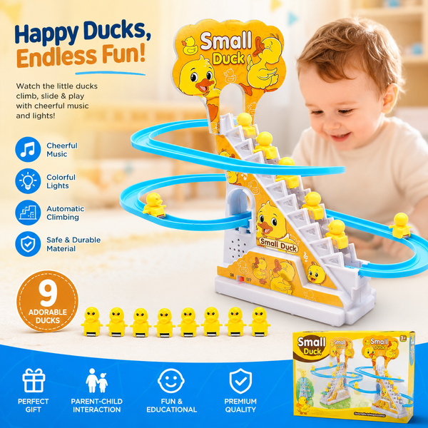 31% OFF! 🦆 Small Duck Climbing Stairs Track Toy – Fun Automatic Racing Game for Kids