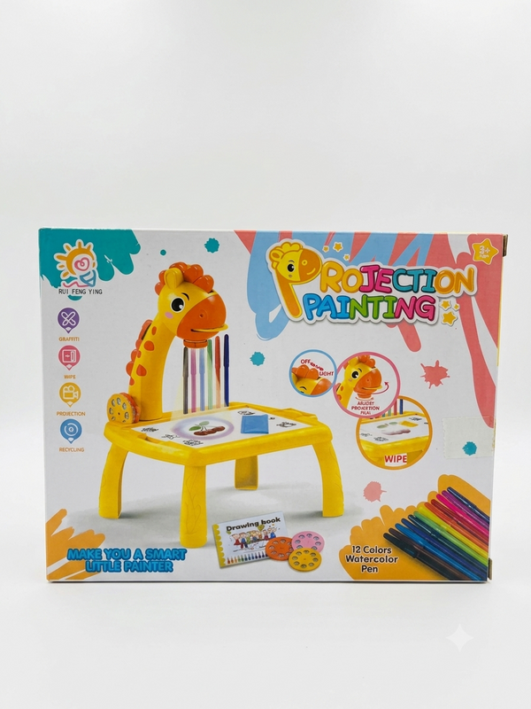 Kids Projection Painting Table – Interactive Drawing & Learning Projector Set with 12 Color Pens